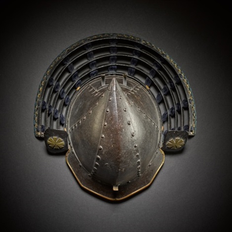 A rare shinomi-nari kabuto high conical helmet Momoyama period, late ...